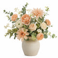 Composition Florale Artificielle Lilas Rose Blanc avec Pot