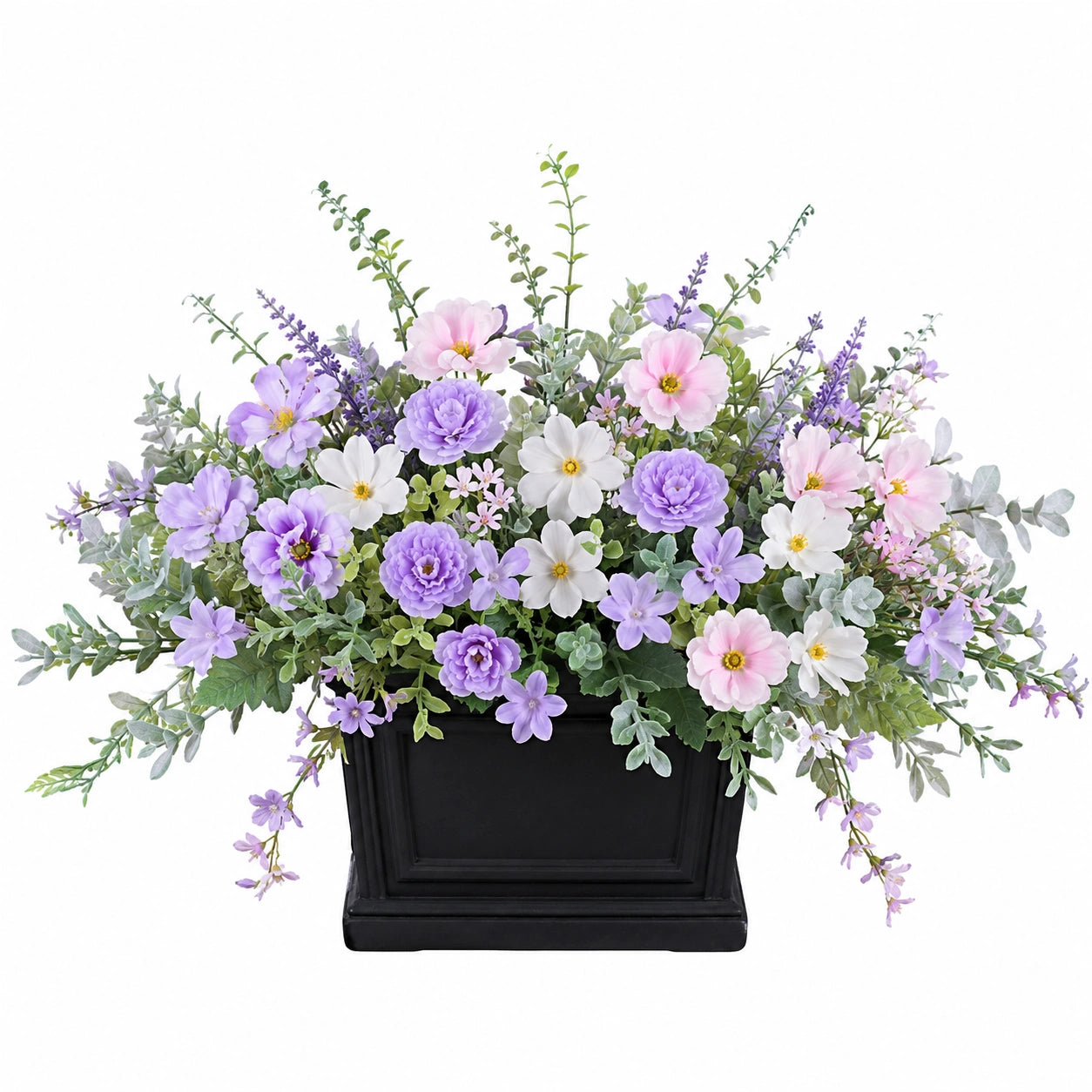 Composition Florale Artificielle en Violet et Blanc