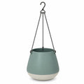 Pot de fleurs suspendu beige avec chaînes métalliques
