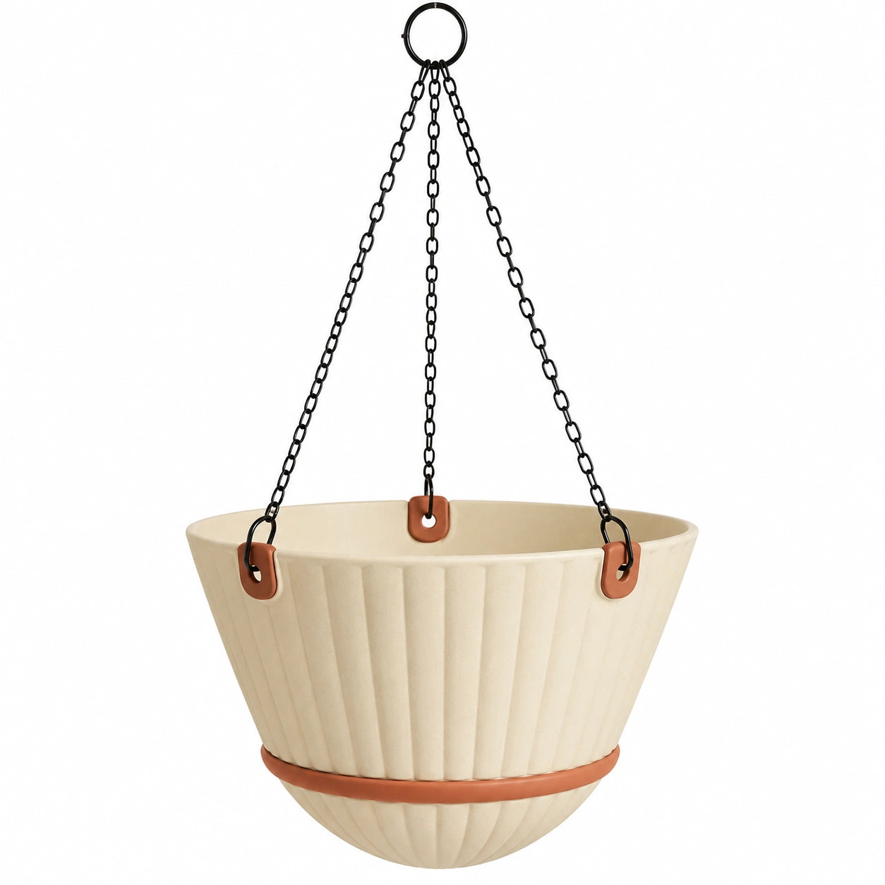 Pot de fleurs suspendu en rose