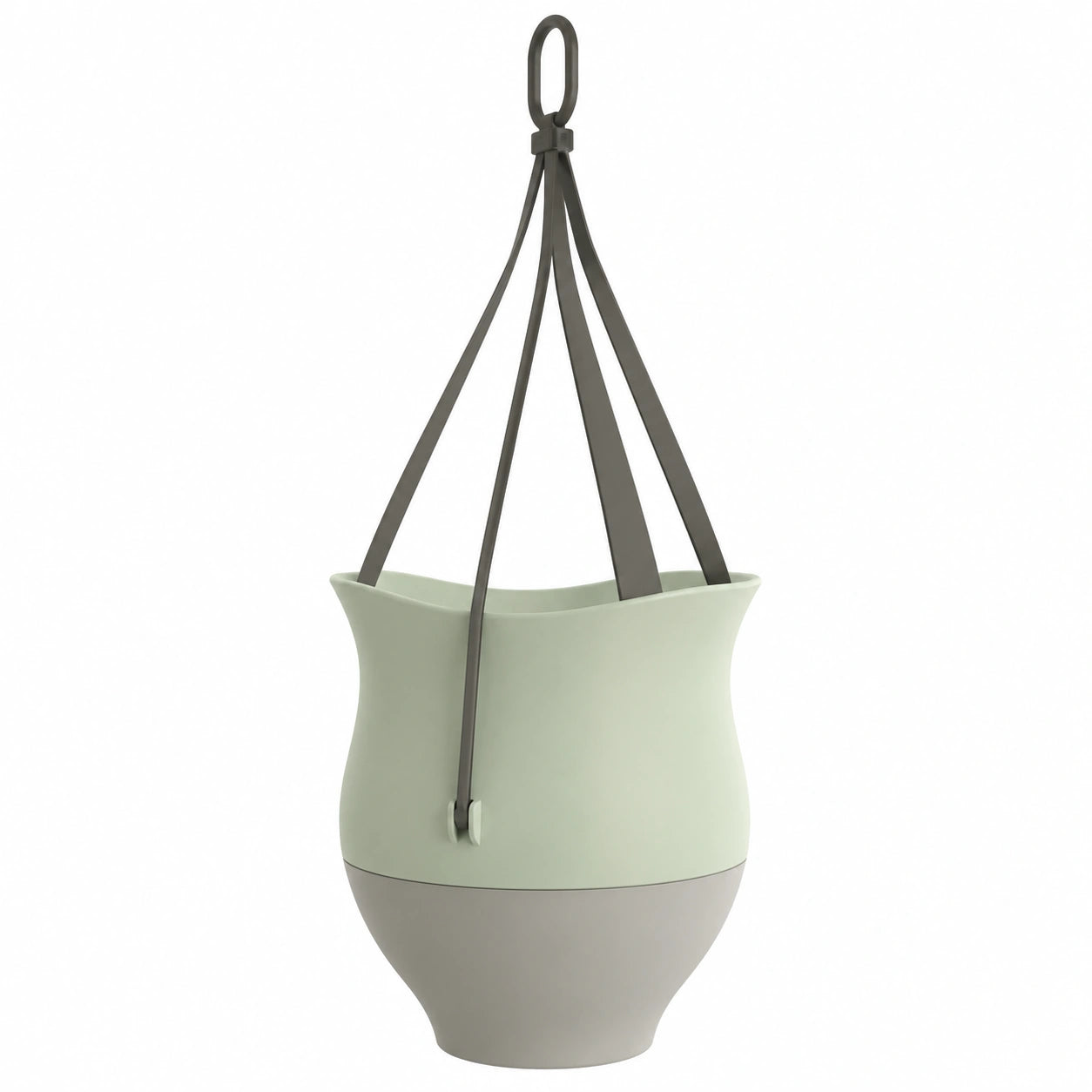 Pot de fleurs suspendu jaune et crème avec chaîne 20cm