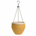 Pot de fleurs suspendu intérieur extérieur beige et bleu