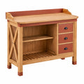 Table de Rempotage en Bois avec Étagère Marron et Vert