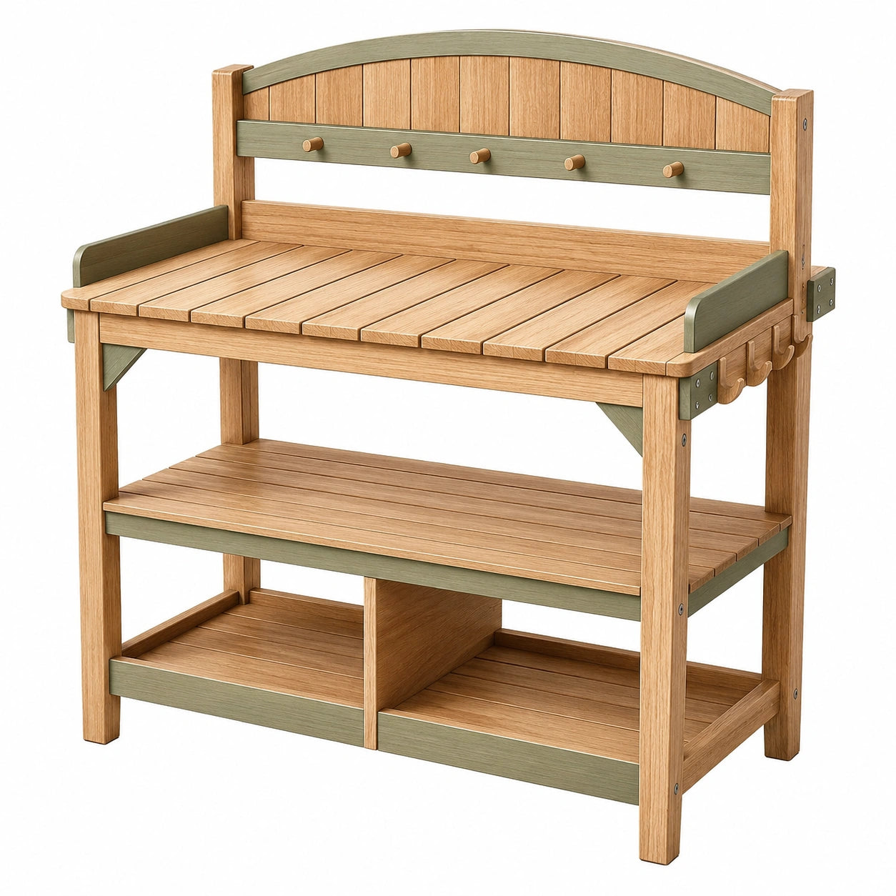 Table de Potager avec Étagères Bois Clair et Gris
