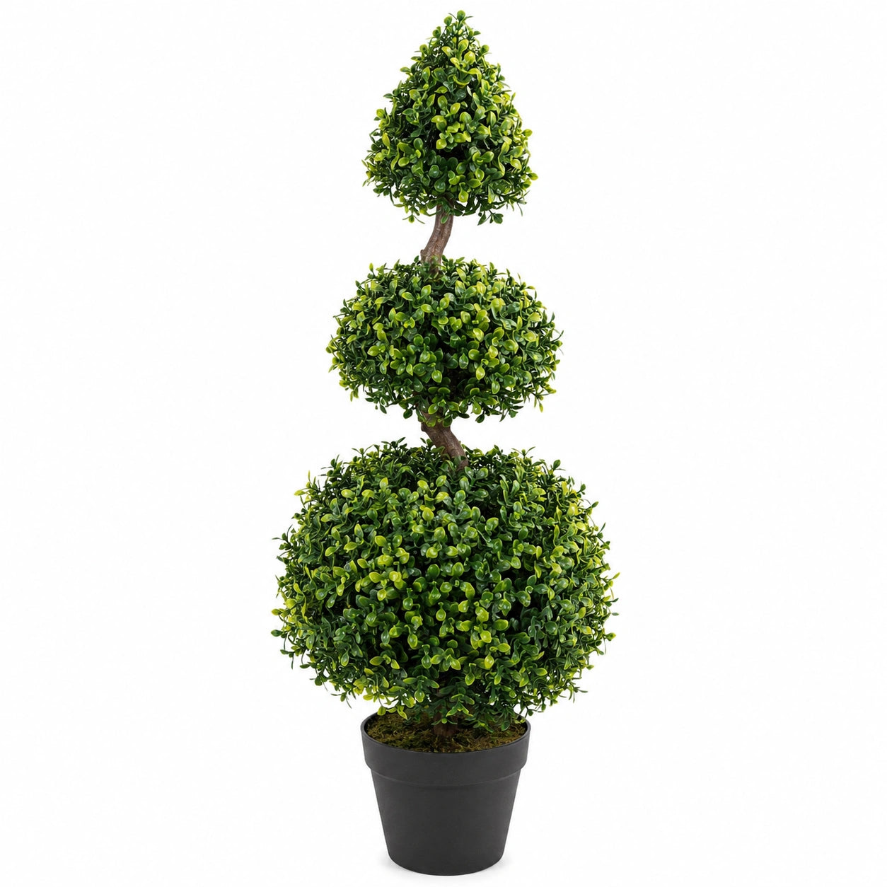 Arbre Artificiel Ficus avec Tronc Entrelacé Hauteur 160 cm Vert