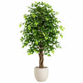 Arbre d'olivier artificiel en pot, hauteur 150 cm, vert/noir