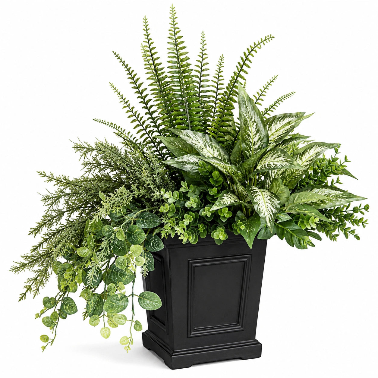 Plante Artificielle en Pot avec Feuillage Vert et Corde 45cm