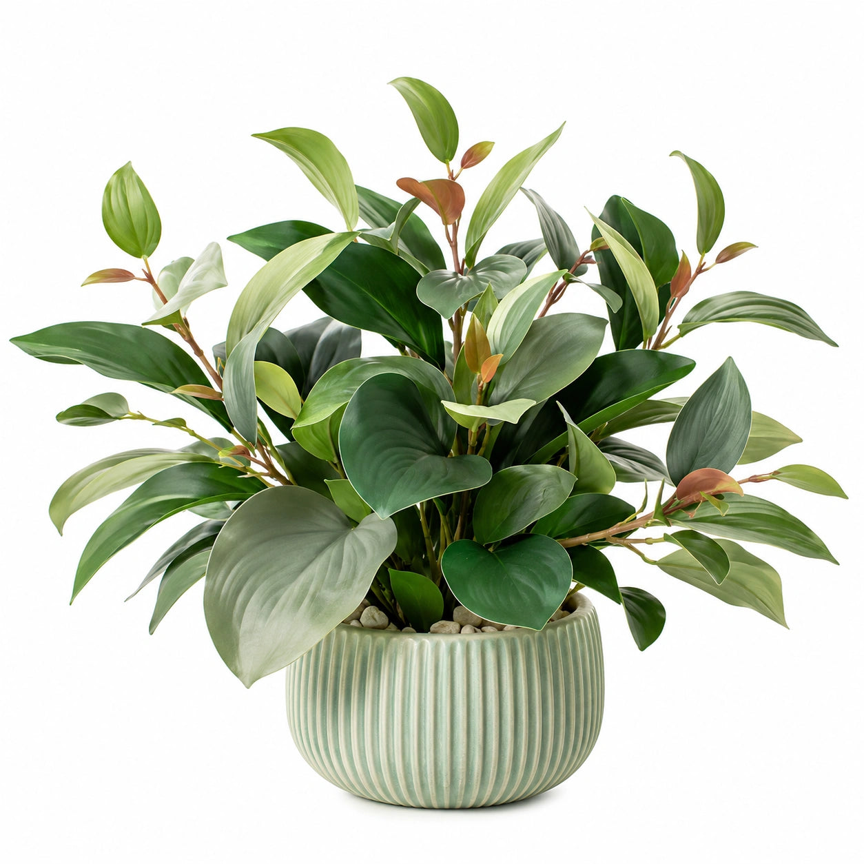Plante artificielle verte avec pot pour décoration intérieure et extérieure