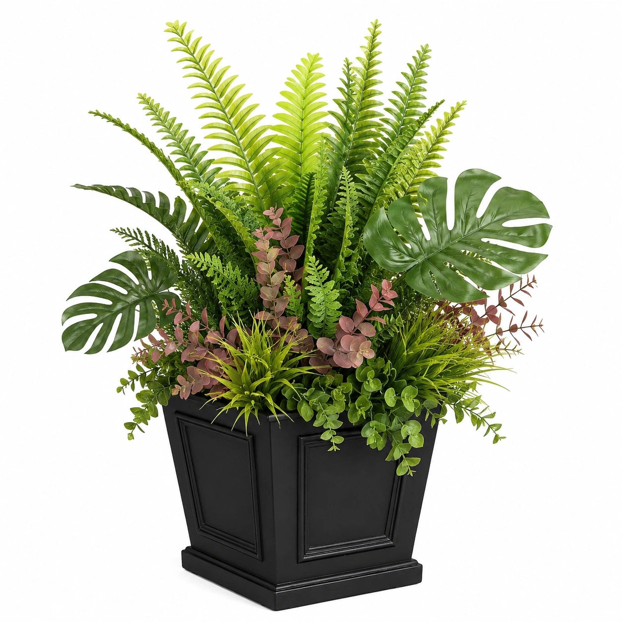 Plante Artificielle en Pot Décoratif 30 cm - Vert/Gris