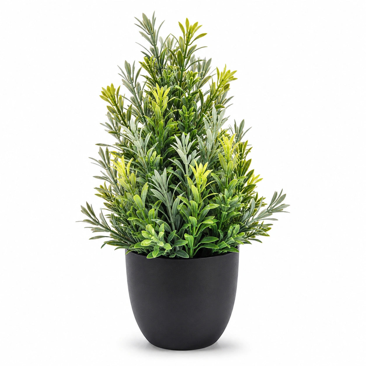 Plante Verte Artificielle avec Feuillage Luxuriant et Pot Blanc 40cm