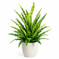 Plante verte artificielle en pot blanc moderne, 60 cm