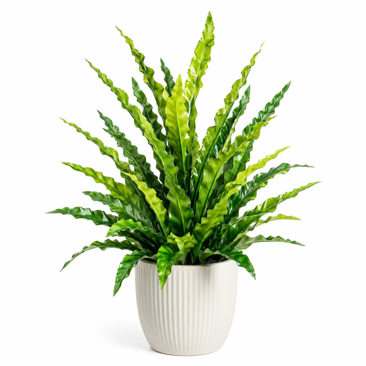 Plante verte artificielle en pot blanc moderne, 60 cm