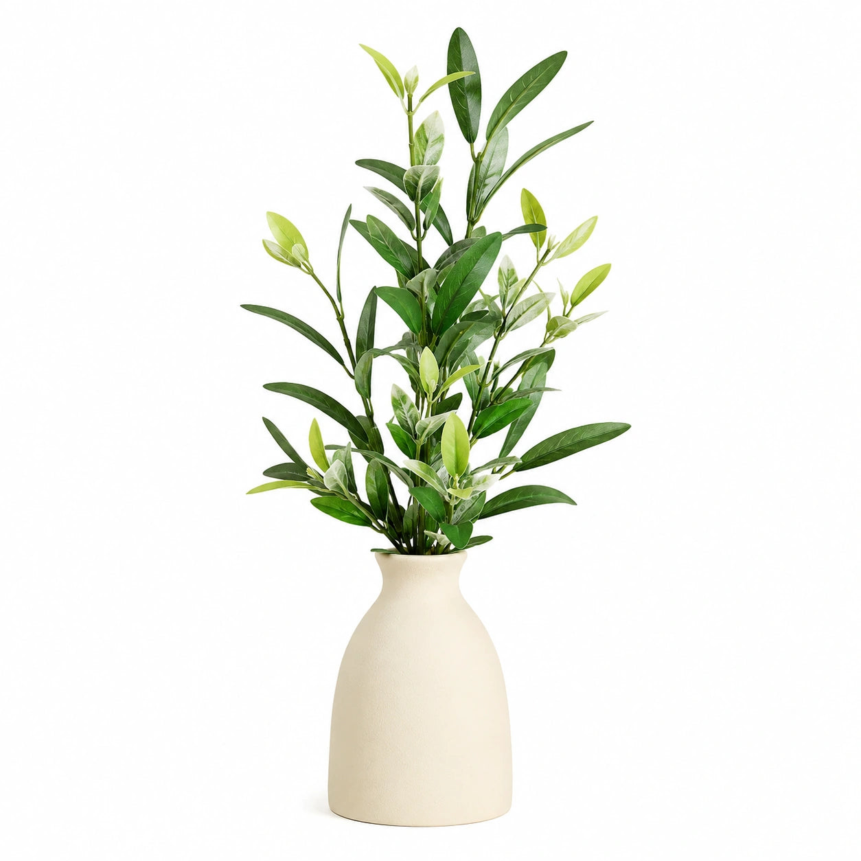 Plante Verte Artificielle en Pot Céramique Blanc