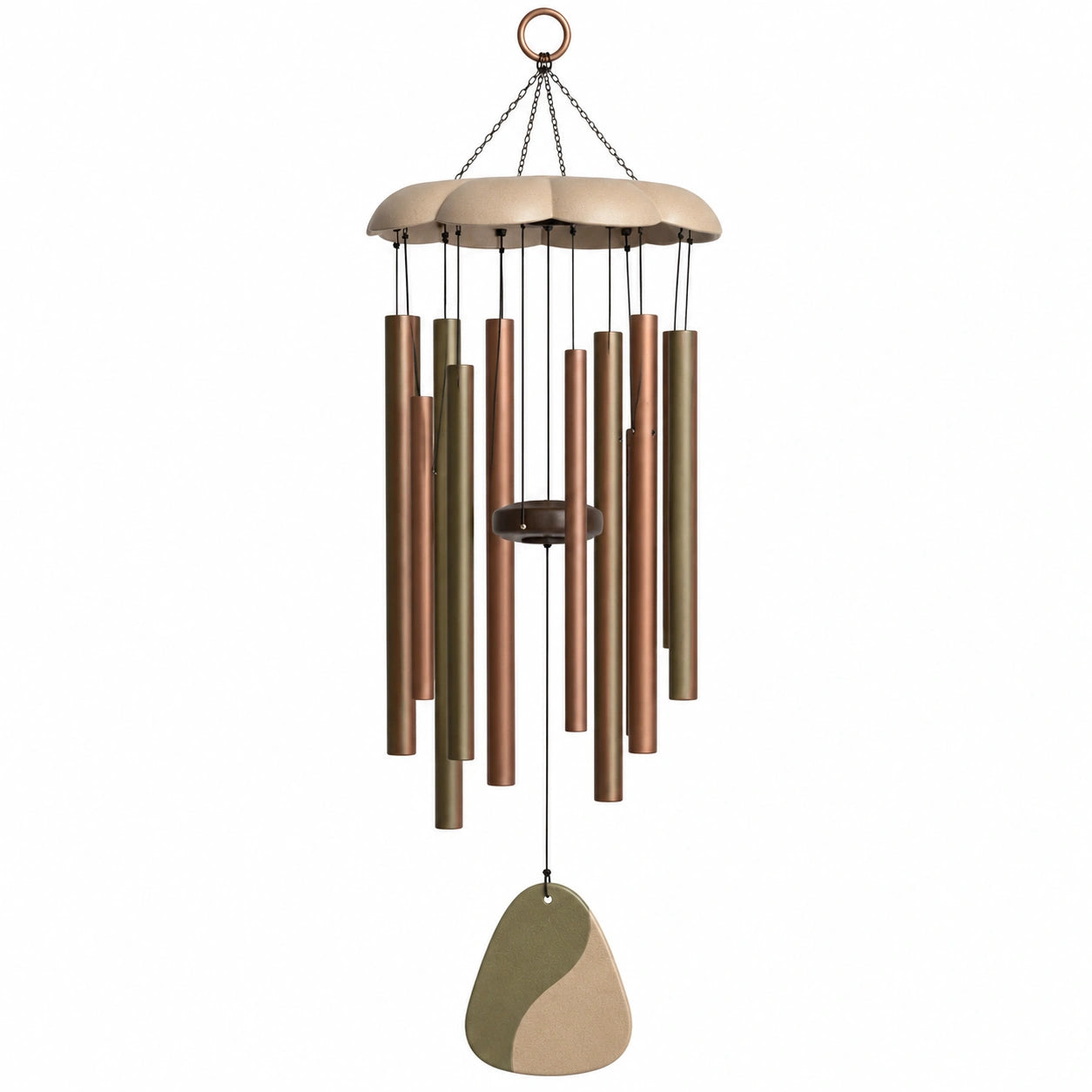 Carillon Éolien Argenté et Rose pour Extérieur 85 cm