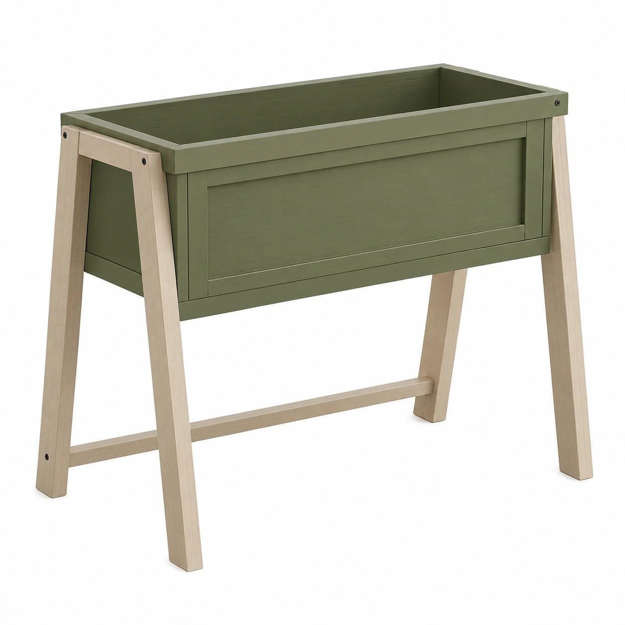 Jardinière surélevée verte/beige avec étagère pour extérieur