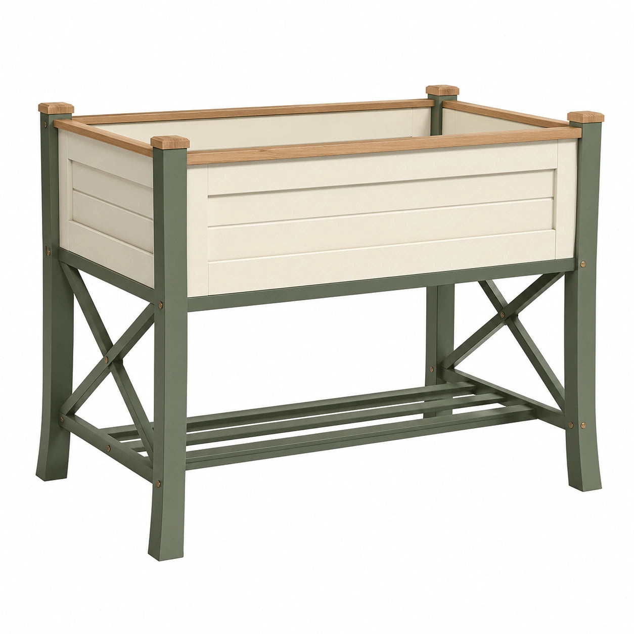 Jardinière surélevée gris en bois pour extérieur, 70x30x80cm