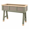 Jardinière surélevée rectangulaire avec étagère inférieure crème/vert