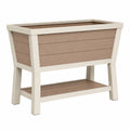 Jardinière surélevée en bois couleur terracotta avec bac intégré