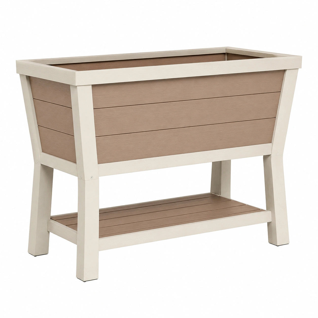 Jardinière surélevée en bois couleur terracotta avec bac intégré
